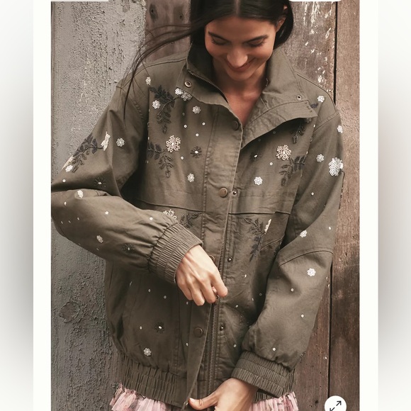 Anthropologie Pilcro Oversized Sequin Bomber Jacket🩷